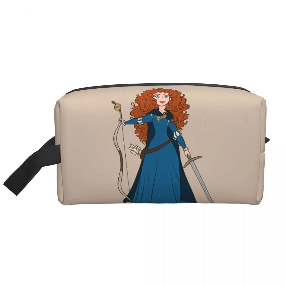 Bolsa de maquillaje personalizada Cool Brave Merida para mujer, organizador de cosméticos de viaje, bolsas de aseo de almacenamiento de moda