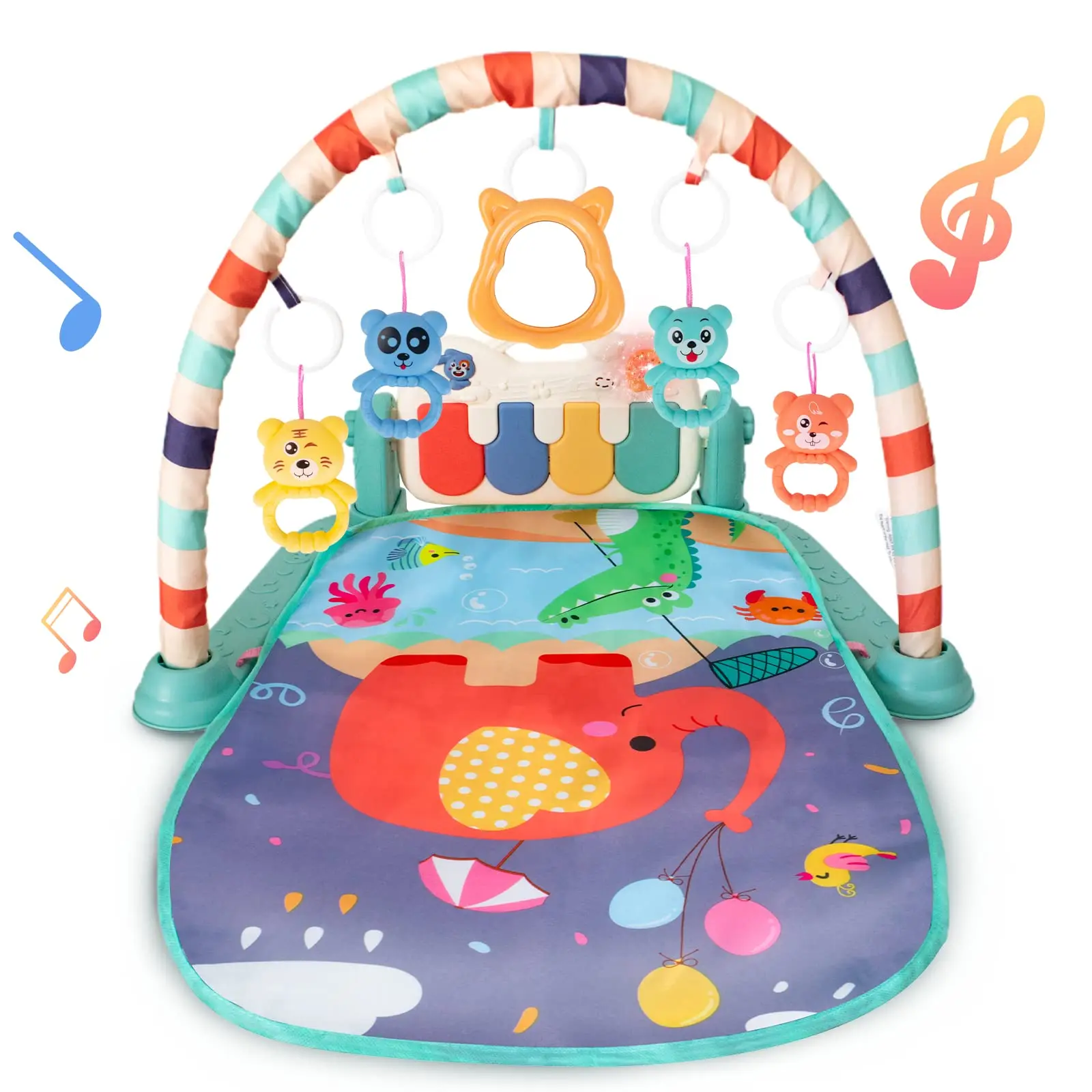 Tapete de juego para gimnasio de bebé, tapete para jugar con Piano, teclado infantil, Centro de juguetes de Educación Temprana, regalos para bebés