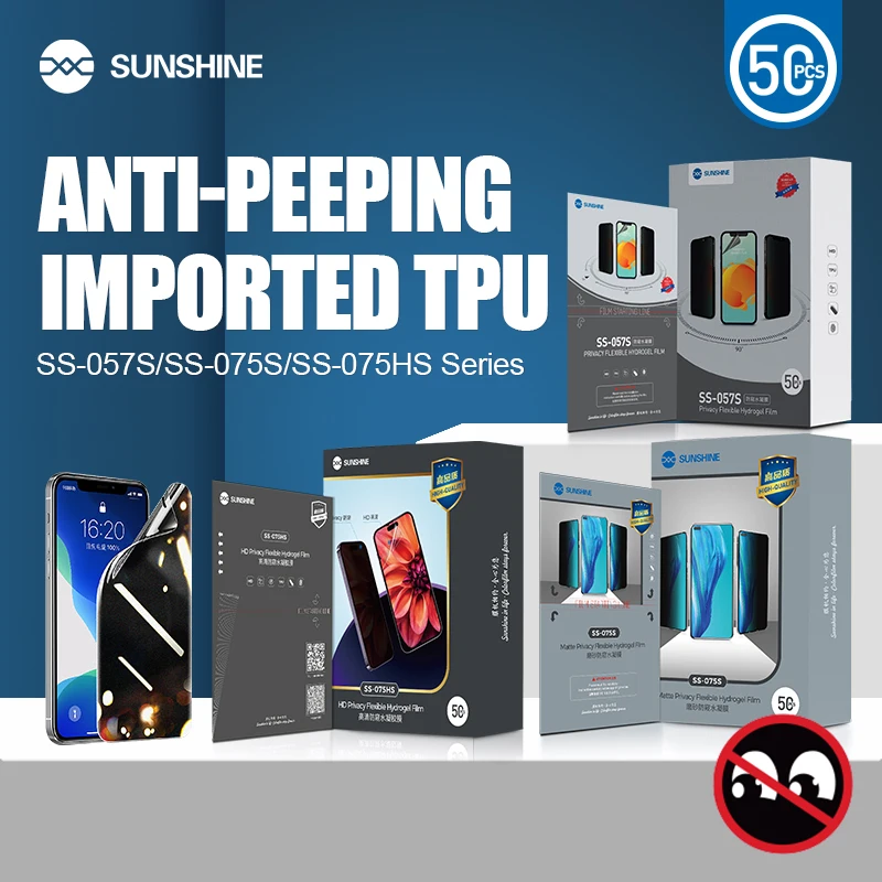 SUNSHINE-Protector de pantalla de teléfono móvil SS-075S SS-075HS HD, película de hidrogel TPU para privacidad, mate, para SS890C Series,870C,Y22