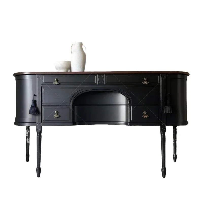 solid wood carved entrance cabinet, small apartment living room storage cabinet, display cabinet, decorative cabinet
