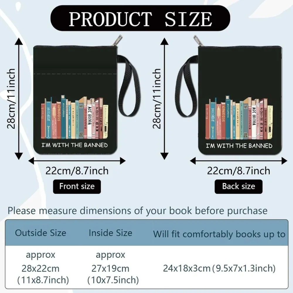 Black Book Covers Book Pattern Book Protector Book Sleeve for Paperbacks Washable Fabric Cloth Book Cover with Zipper and Sleeve