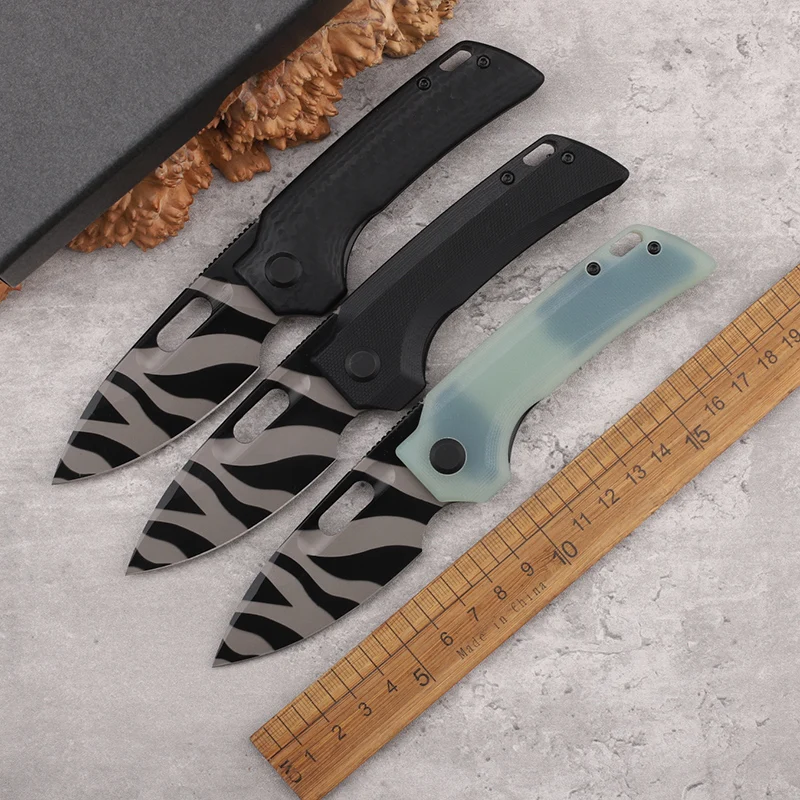 

D2 Steel G10/Carbon Fiber Handle Folding Knife Outdoor Camping Portable Self Defense Survival Tool EDC Household Fruit Knife