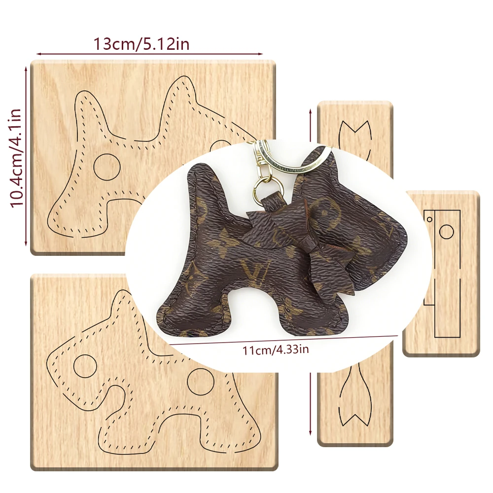 

Деревянная форма для вырезания из дерева в форме собаки, для изготовления брелоков/подвесок для сумок своими руками, эксклюзивный инструмент для любителей кожевенного ремесла.