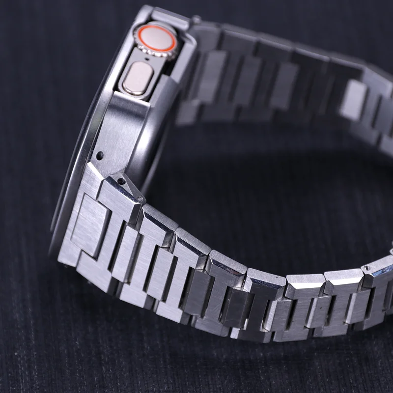 Strap+Case For Apple Watch Ultra 49mm Luxury Modification Kit Stainless Steel Metal Case Silicone Strap For IWatch Ultra Mod Kit