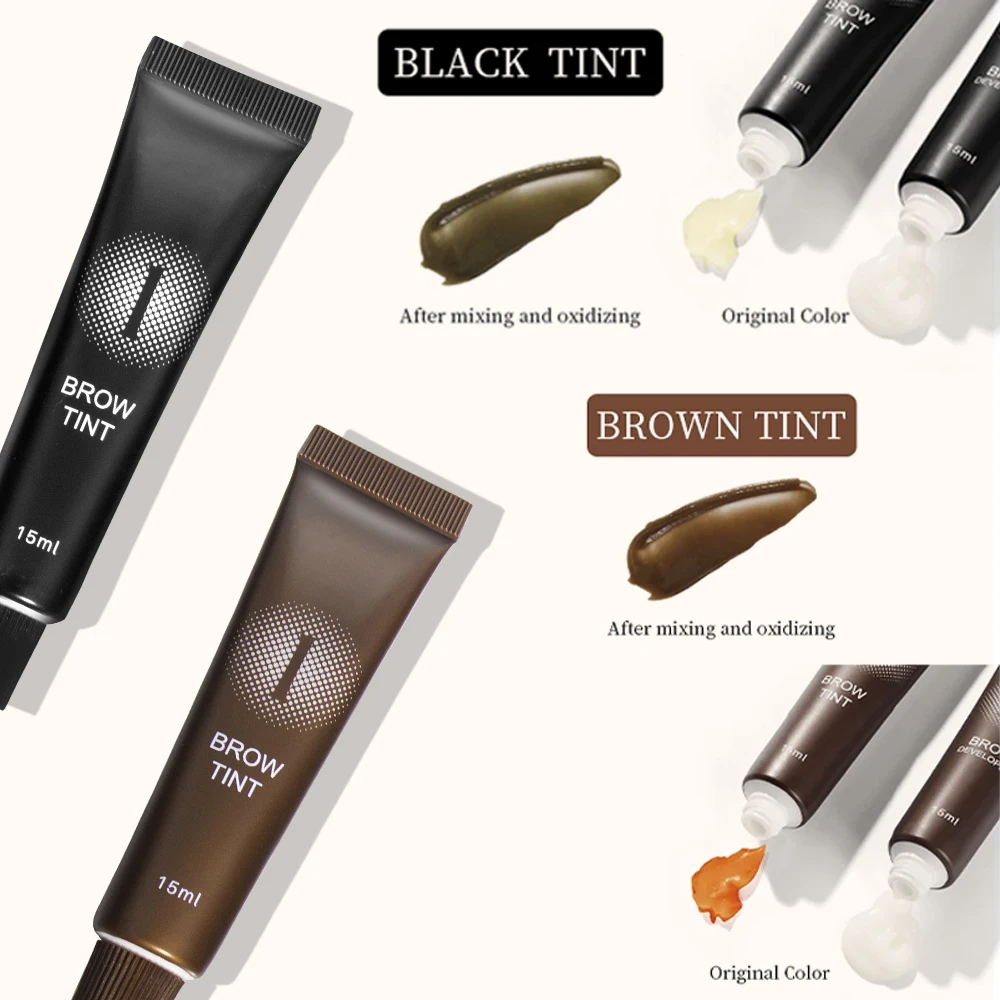 Henna Eyelash Brow Dye Tint Professional Lash Eyebrow Dye 15-minutowy szybkoschnący krem do brwi Półtrwały makijaż brwi Czarny