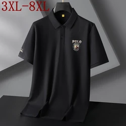 8XL 7XL 6XL 2024 New Summer High End Luxury 100% Cotton Polo Shirt Men Fashion Embroidery Polos Shirts Casual Breathable Tops