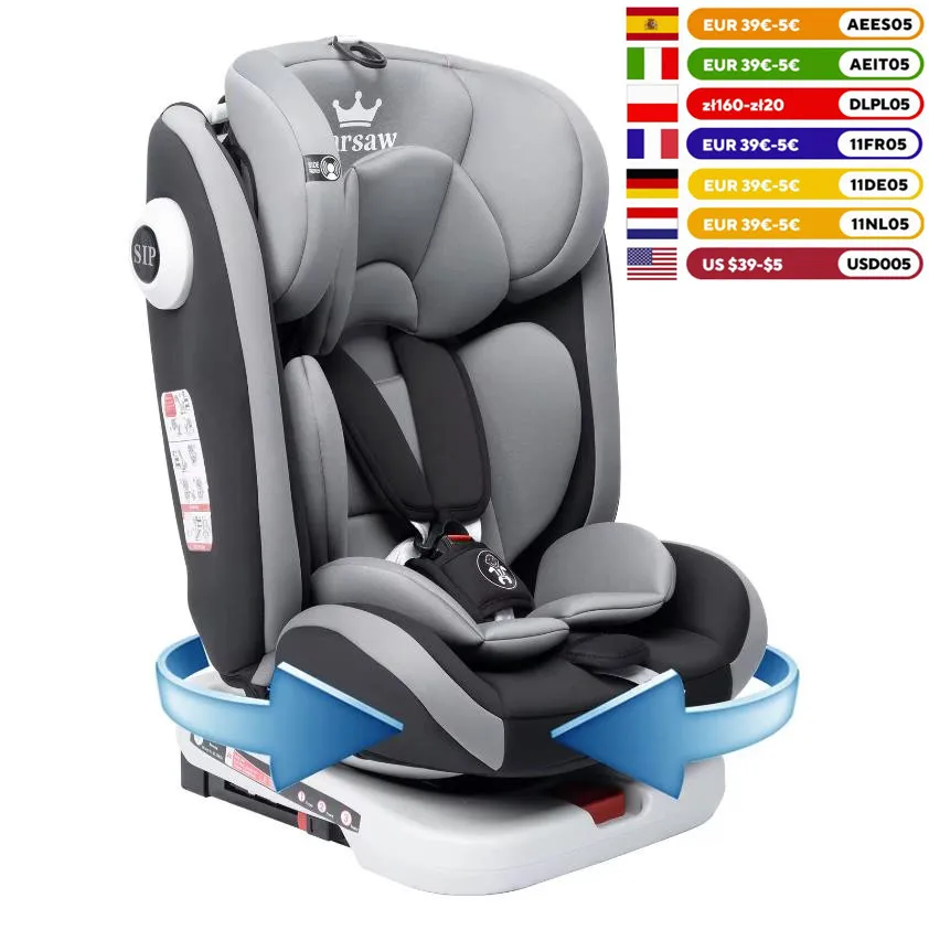 AP03 Child Car Seat 360° Rotating 5-Point Belt 9-36kg 0 -12 years ECE ISOFIX Child Safety Seat KL005