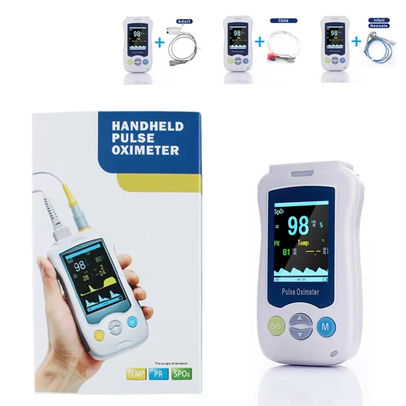 Medical Portable Handheld Pulse Oximeter For Adult Newborn Infant Neonatal Child Baby Kids Mini OLED Fingertip Oximetro C2