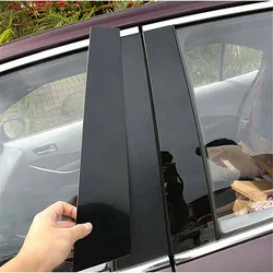 1Set Black Car Door Window Pillar Posts Molding Cover Trim Kit for Honda Accord 2008 2009 2010 2011 2012 Styling Accessories