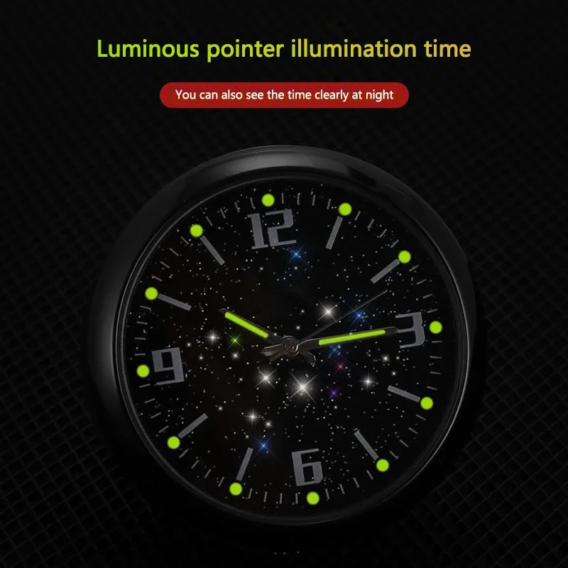 1pcs Car Center Console Air Conditioner Quartz Luminous Clock Stick-On Digital Watch For VW Volkswagen Golf Polo Passat Touran