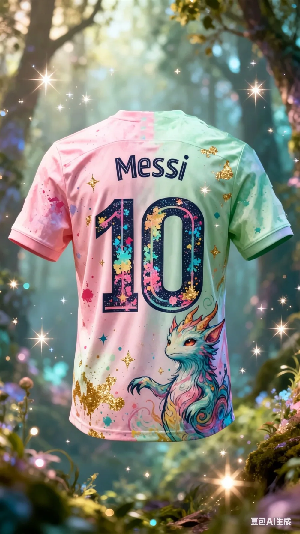 Summer Messi 10 Jersey 3D Football Shirt - Breathable and Quick-drying Training Men's Football T-shirt - Fashionable and Sporty