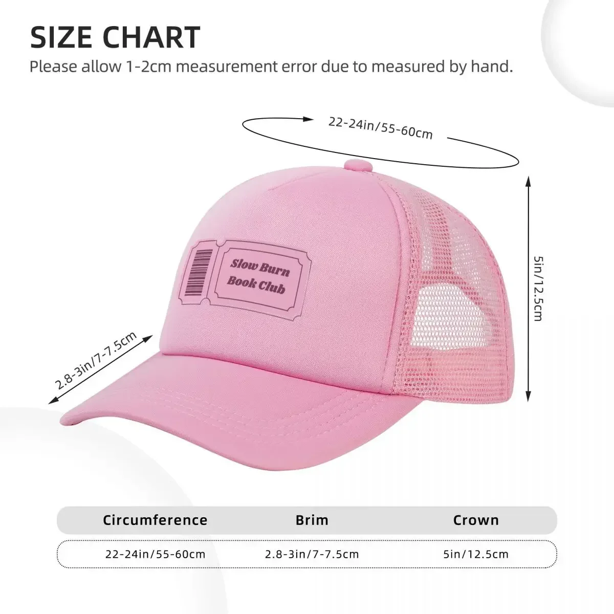 Slow Burn Book Club Ticket Mesh Baseball Caps Snapback Baseball Hats Breathable Casual Casquette Outdoor For Men's And Women's