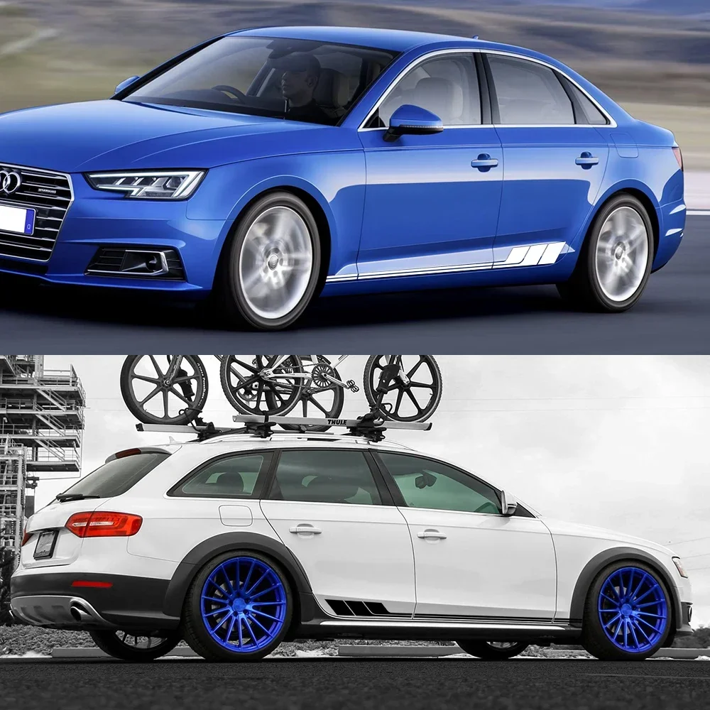 Car Side Door Stickers Vinyl Decal Trims Exterior Auto Accessories For Audi A4 B8 8K B9 B7 8W 8E B6 Avant TFSI Quattro Allroad - view 4