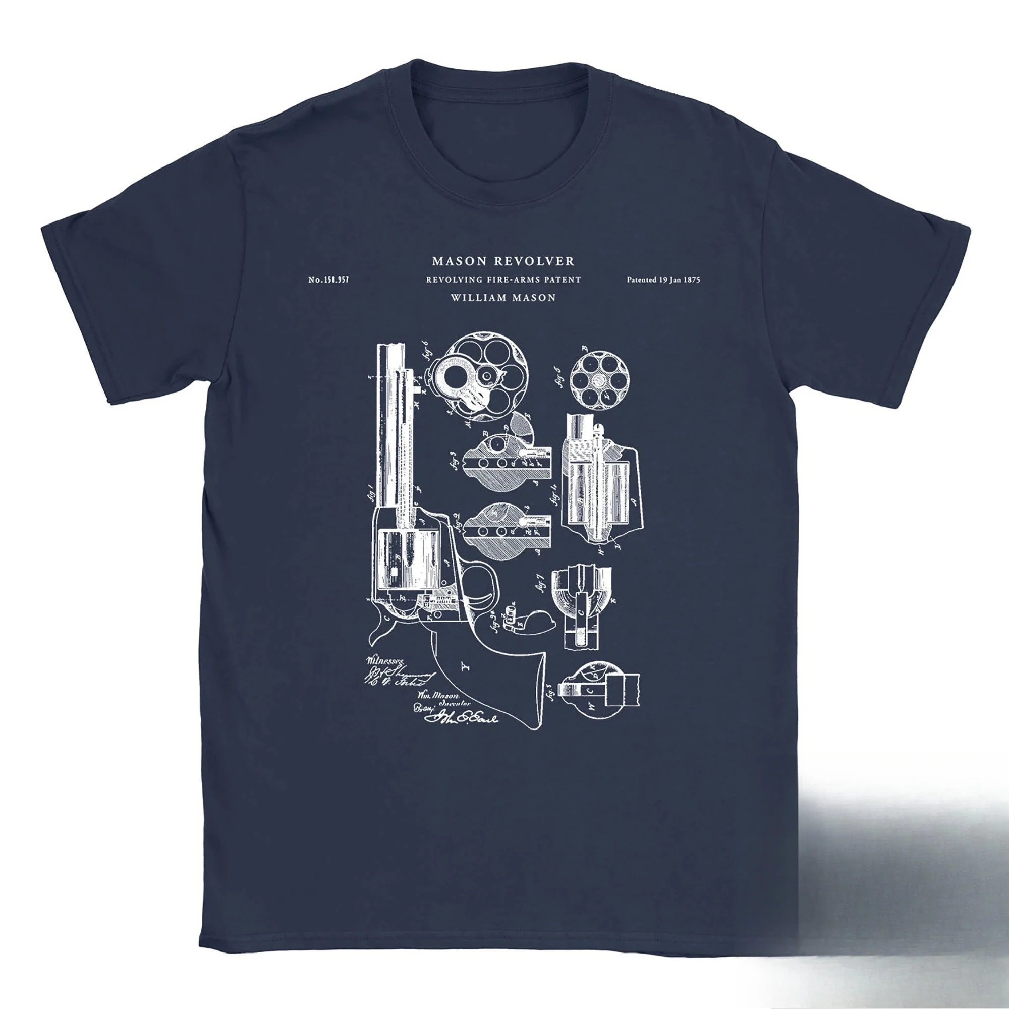 Colt M1889 Revolver Patent T Shirt Pistol Gun Lover Gun T-shirt Hand Gun Unique Gift Handgun Gun Patent Men Tee