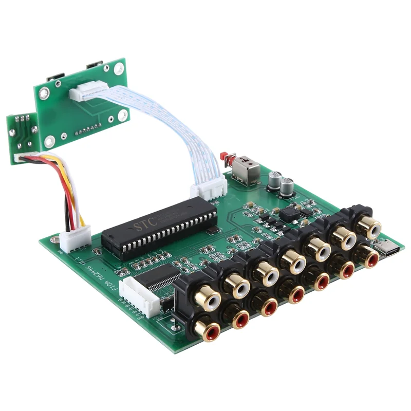 Hot-Dlhifi F11 M62446 Preamp 5.1 6 Channel Fully Independence Remote Control OLED Display For Hifi Amplifier DAC Easy Install