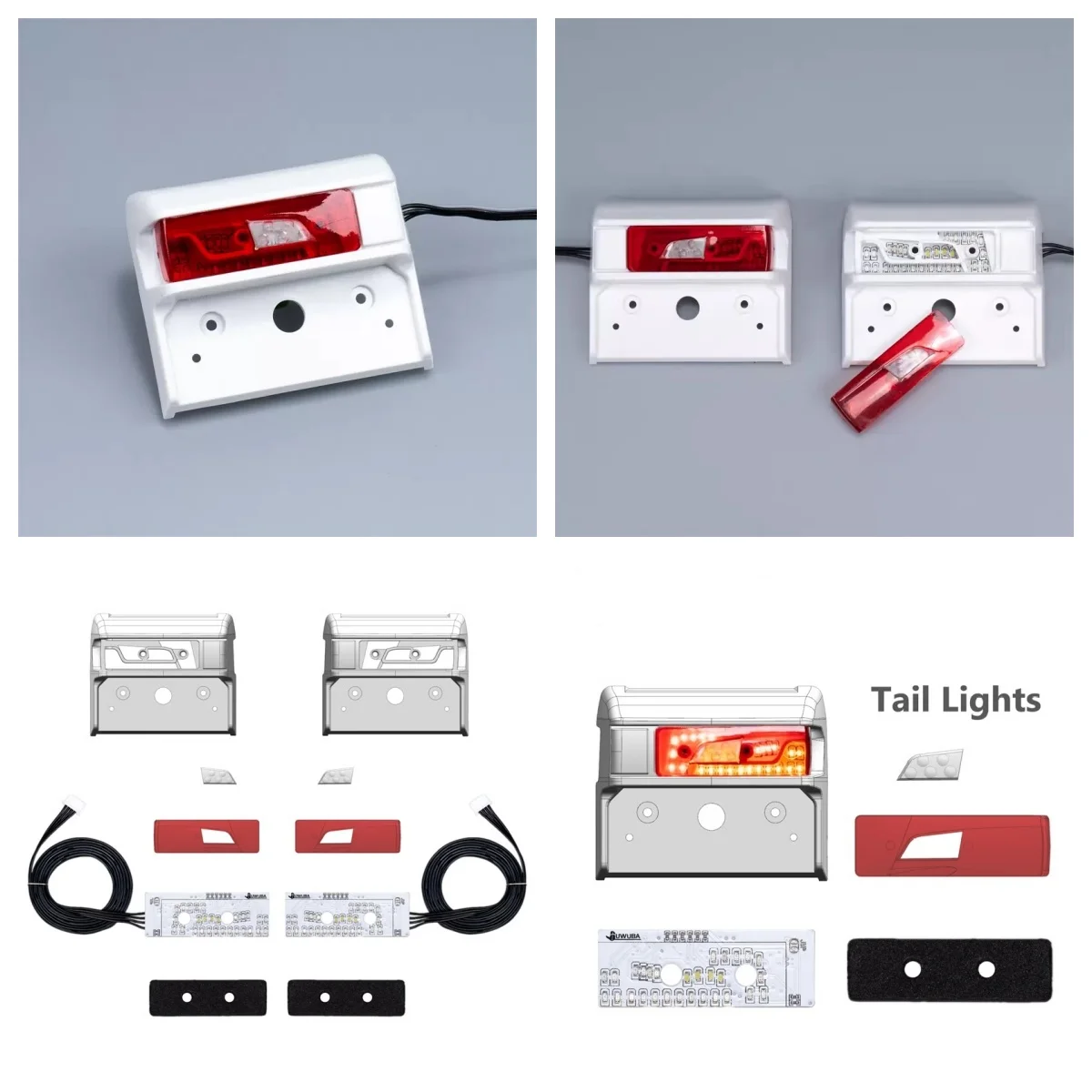 

RC Dump Truck LED Simulation Taillight with Ight Cup for 1/14 Tamiya SCANIA 770S 6X4 56368 8X4 56371 Car Upgrade Accessories