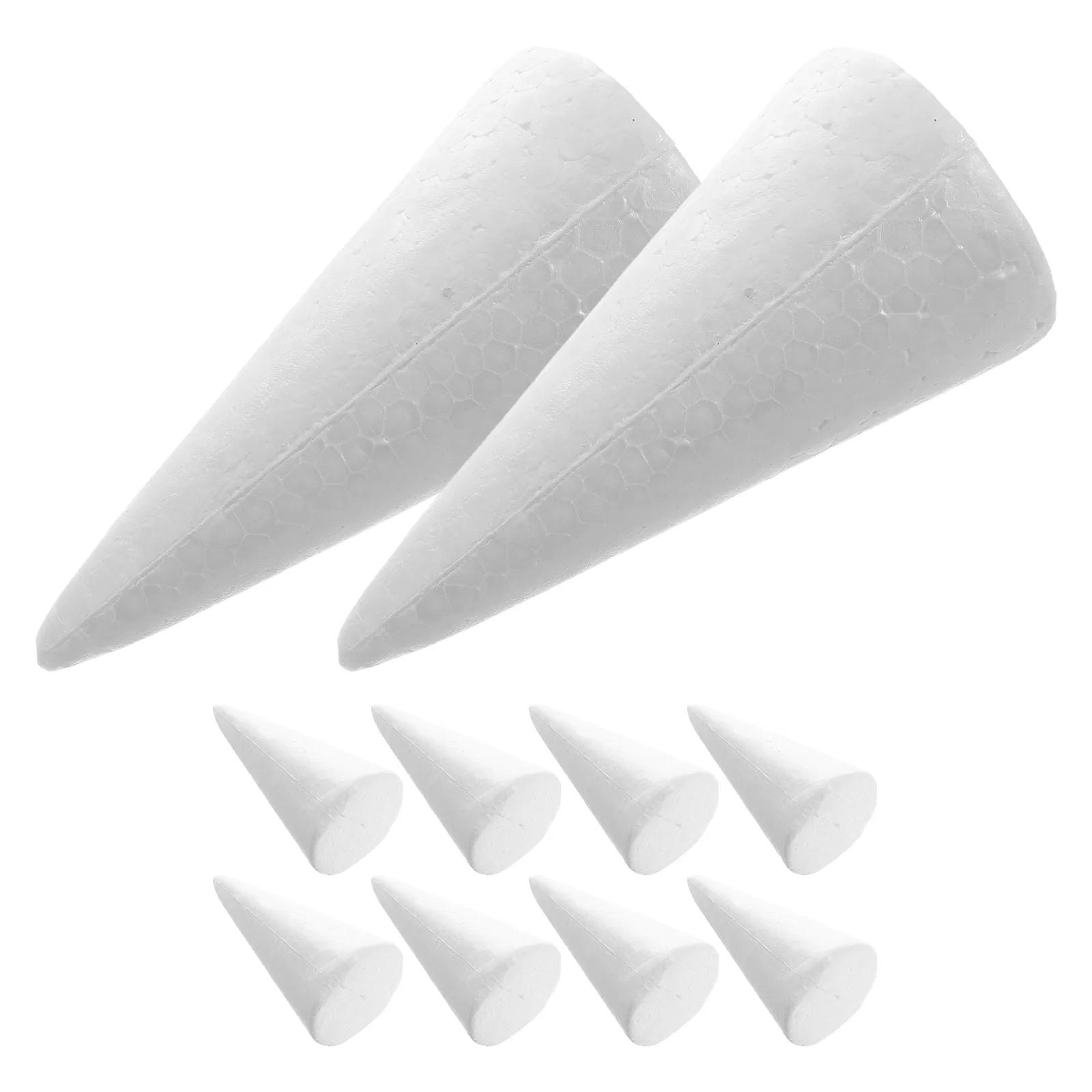 

12pcs Foam Cones White Shape Craft Kids Polystyrene Shaped Cones for Crafting Diy Tree Gadgets Child Party Christmas New Year