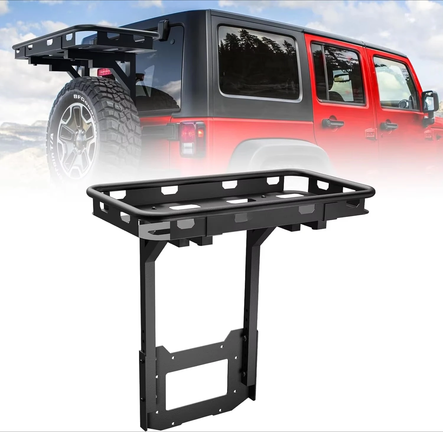 Price OEM JK Off-Road Spare Tire Basket Rack Fit 2007-2018 Jeep Wrangler JK JKU Unlimited 2/4 Door, Rear Cargo Carriercustom
