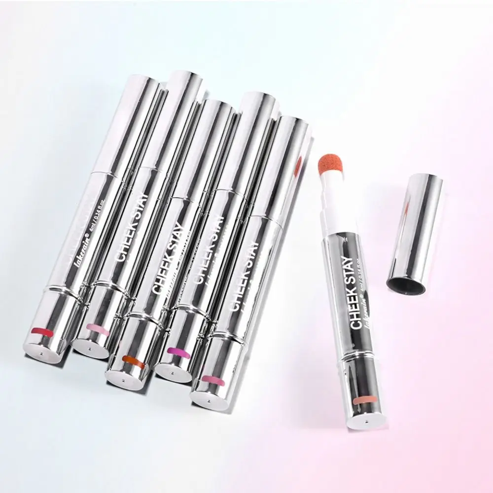 Semplice fard liquido impermeabile a 6 colori, resistente al sudore, ad asciugatura rapida, fard opaco, trucco naturale realistico in stick