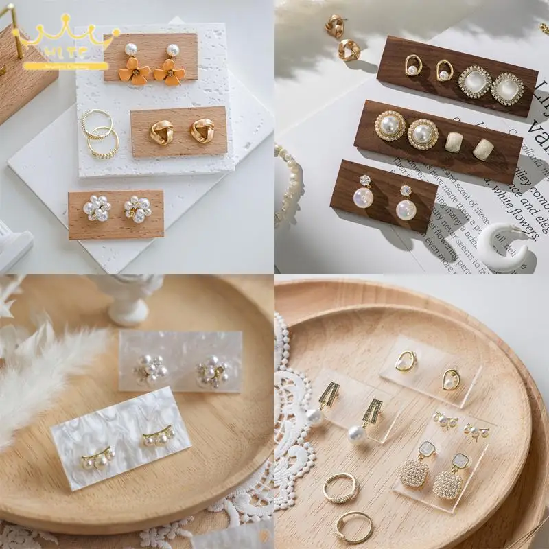Wholesale Acrylic/wood Earring Display Card Ear Stud Showcase Thin Board Jewelry Shop Counter Earring Holder Multi Size Availabl