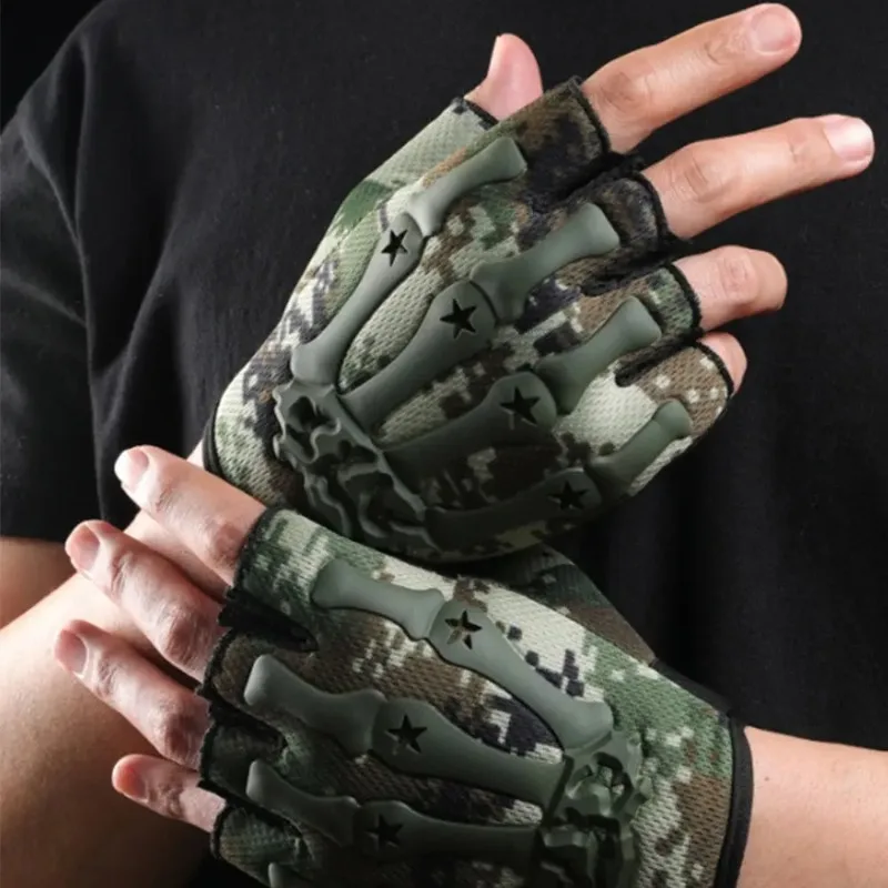 

Outdoor Cycling Half Finger Men's and Women's Anti Slip Tactics Fitness Mountain Climbing Fishing Bicycle Protection Travail