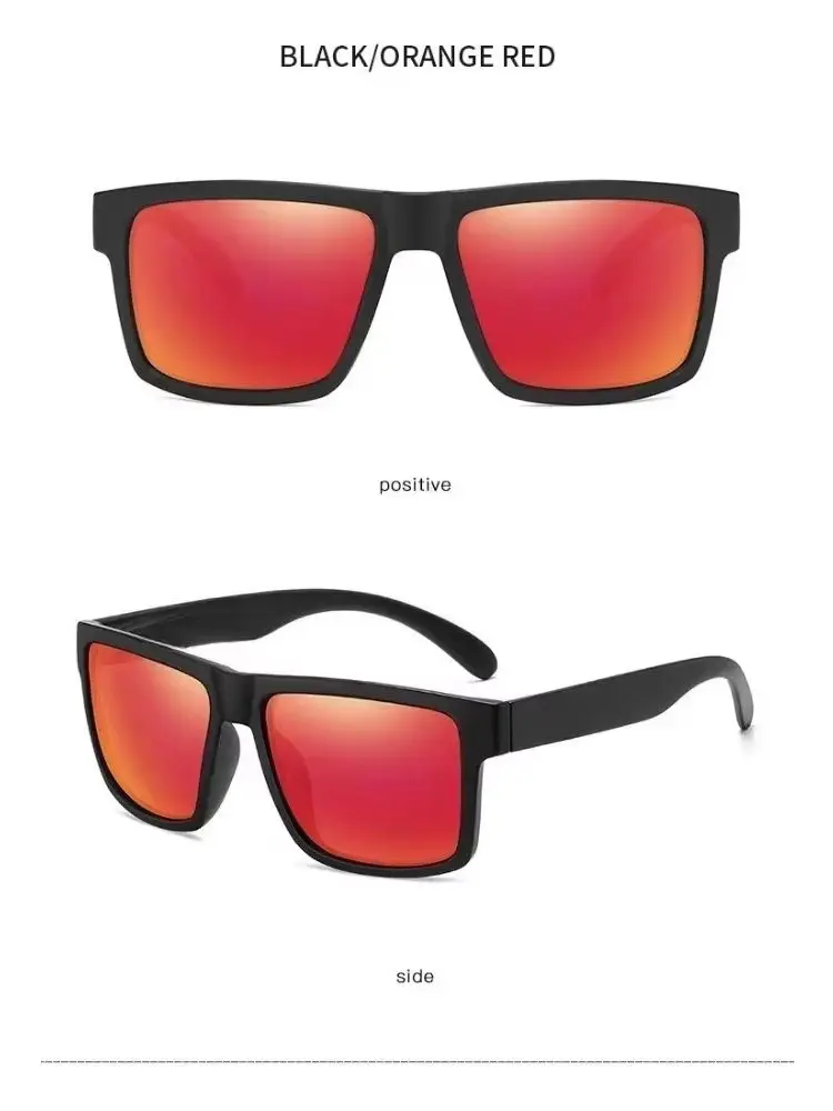 2PCS Luxury Brand Mirror Sunglasses Polarized Lenses Men's Glasses | Square Frame, PC Material, including Mirror Box, Novelty Style, Color-Changing Lens-HW10 Color Random Christmas and Halloween Gift Recommendation