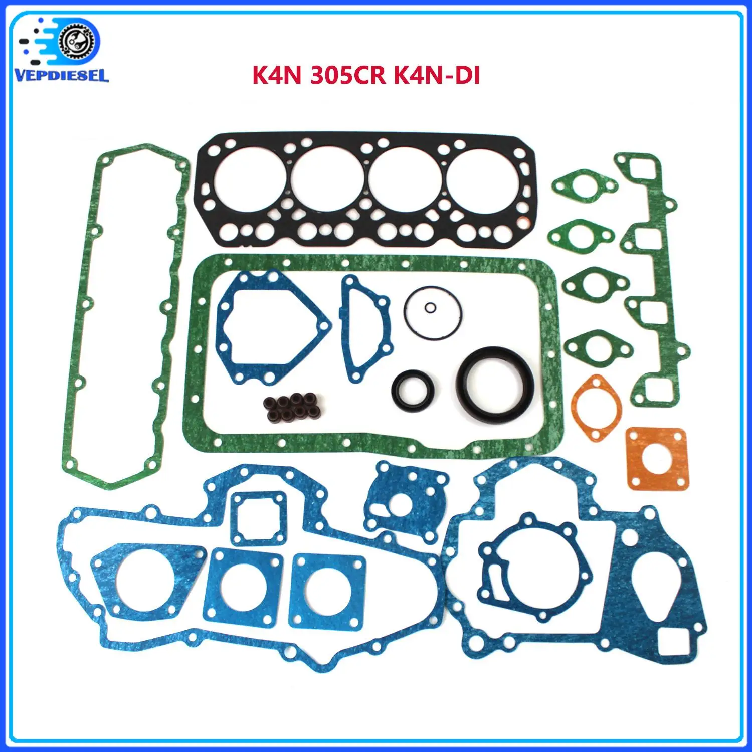 1set Engine Gasket Kit For Mitsubishi KOBELCO VOLVO K4N 305CR K4N-DI MM45 MM55SR-2 CX45 EC45 H45 Excavator Digger Accessories