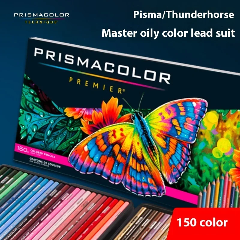 مجموعة أقلام الرصاص الملونة بريزماكولور بريميير، أقلام رصاص زيتية ناعمة احترافية في 12/24/36/48/72/150 لون حيوي، مقاومة للبهتان