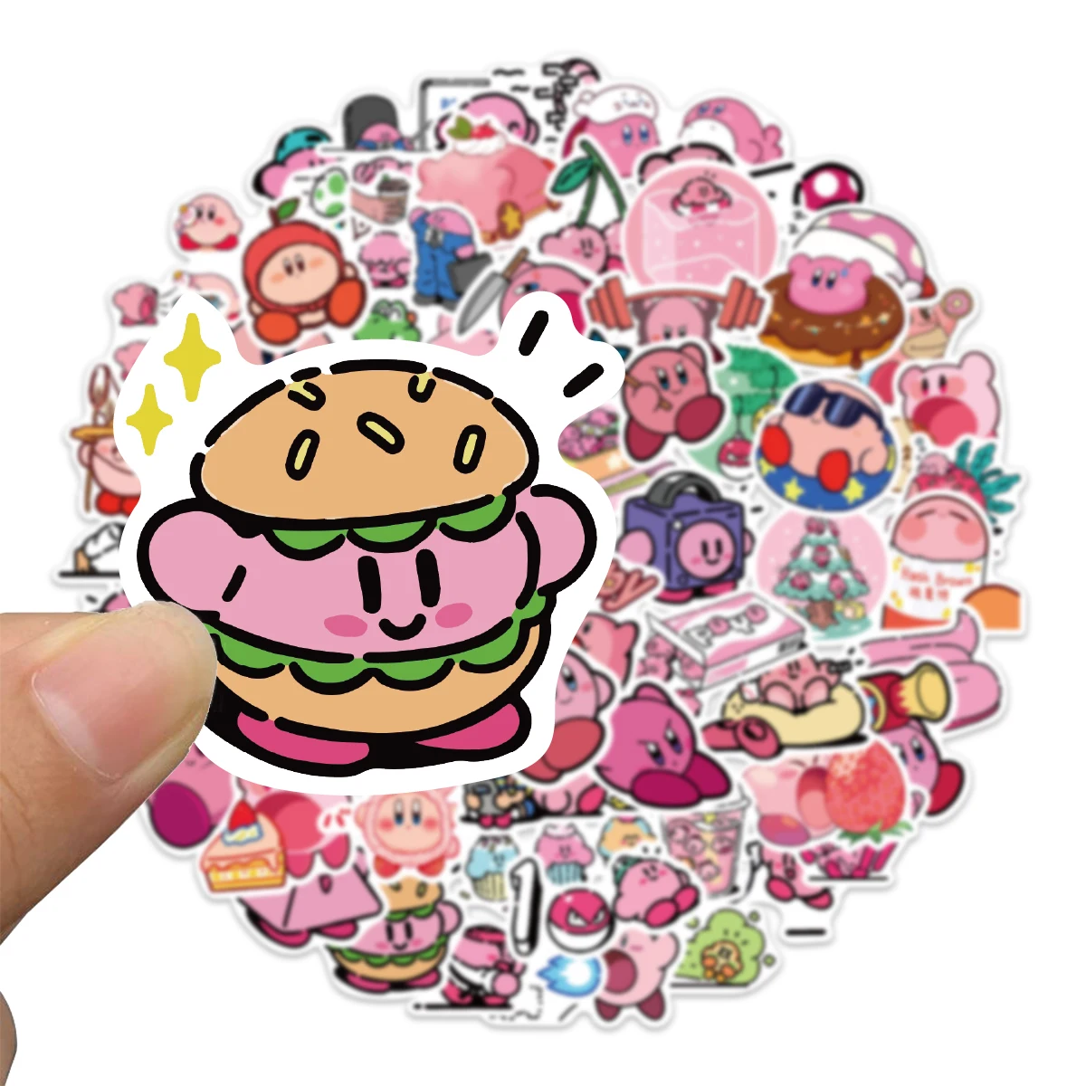 65PCS spoof kirby super star funny cartoon personality Doodle DIY phone suitcase notebook waterproof decorative stickers