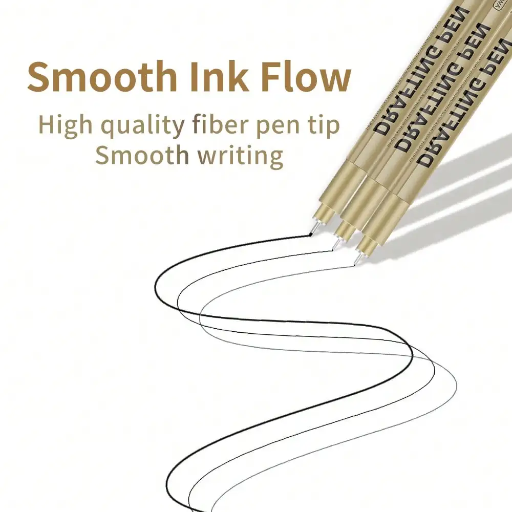 12Sizes Drawing Pens Waterproof Ink Fineliner Pens For Journaling And Writing Fine Line Art Pens For Detailing Drawing Sketching