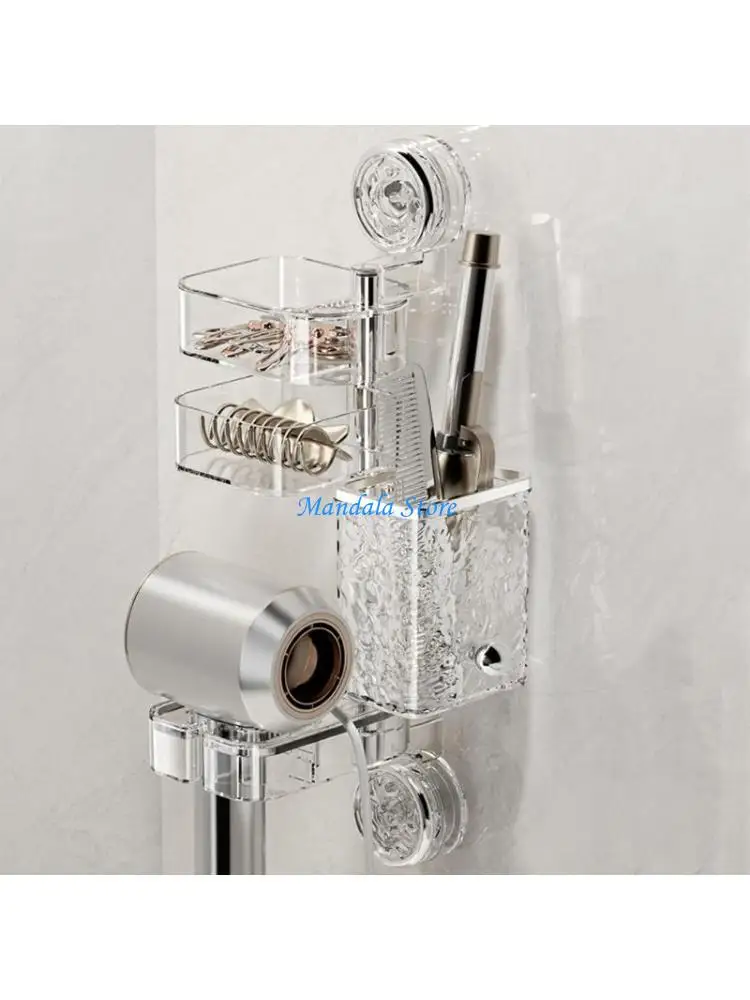 

U2JC Soap Dish with Strong Suction Cups Bathroom Storage for Glass and Tile Surfaces