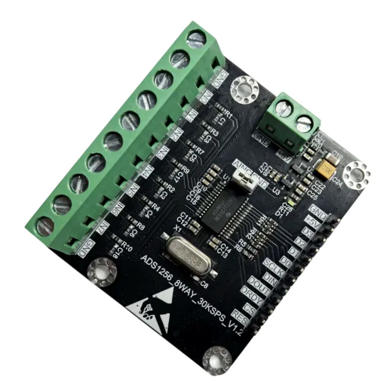 ADS1256 24-Bit 8-Channel ADC Module 30 kSPS High-Precision Data Acquisition Board SPI Interface Analog-to-Digital Converter