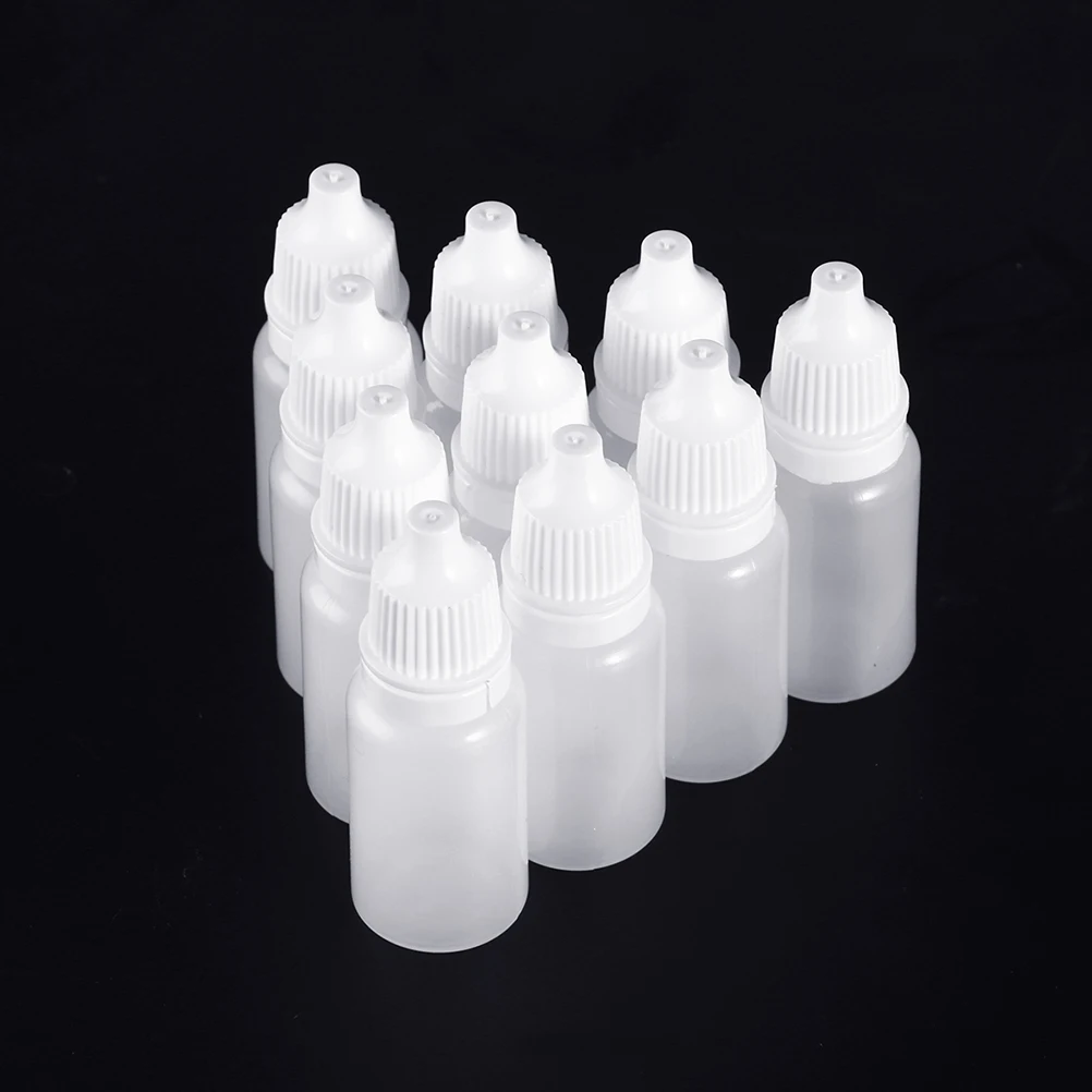

12Pcs Eye Liquid Bottles 10ml Squeezable Plastic Dropper Bottles Childproof Cap for Liquid Storage Paint Solvent Oil