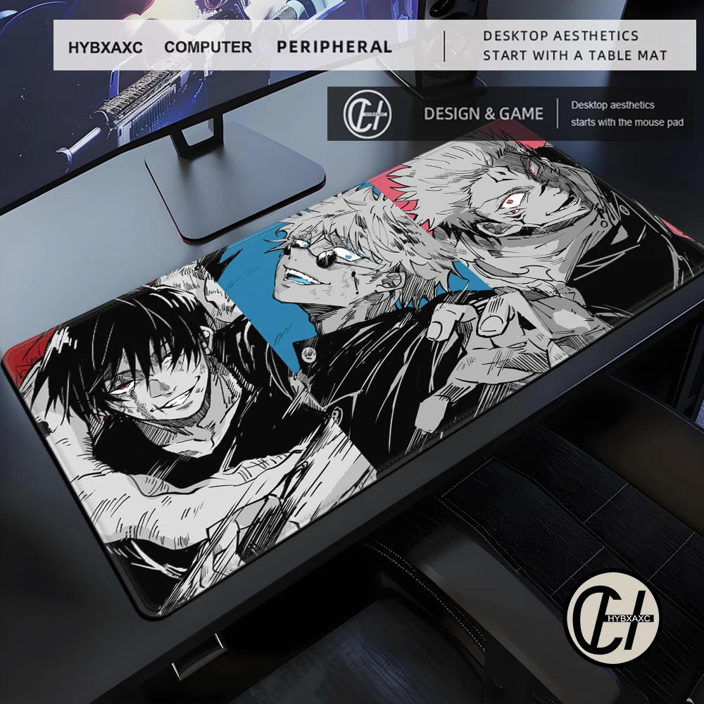 Anime Jujutsu Kaisen Mauspad XXL Spielzubehör Büro Gamer Tastatur Schreibtischunterlage Rutschfestes Laptop Satoru Gojo Mauspad
