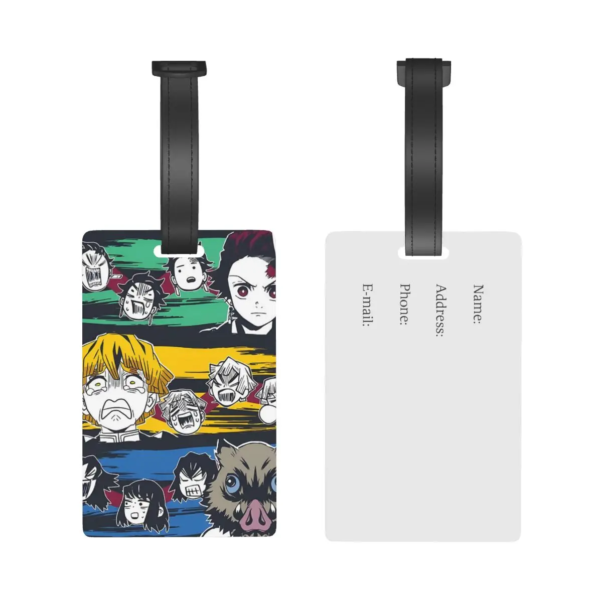 Anime Demon Slayer Kamado Tanjirou Luggage Tags Suitcase Fashion Baggage Boarding Tag Portable Label Holder ID Name Address