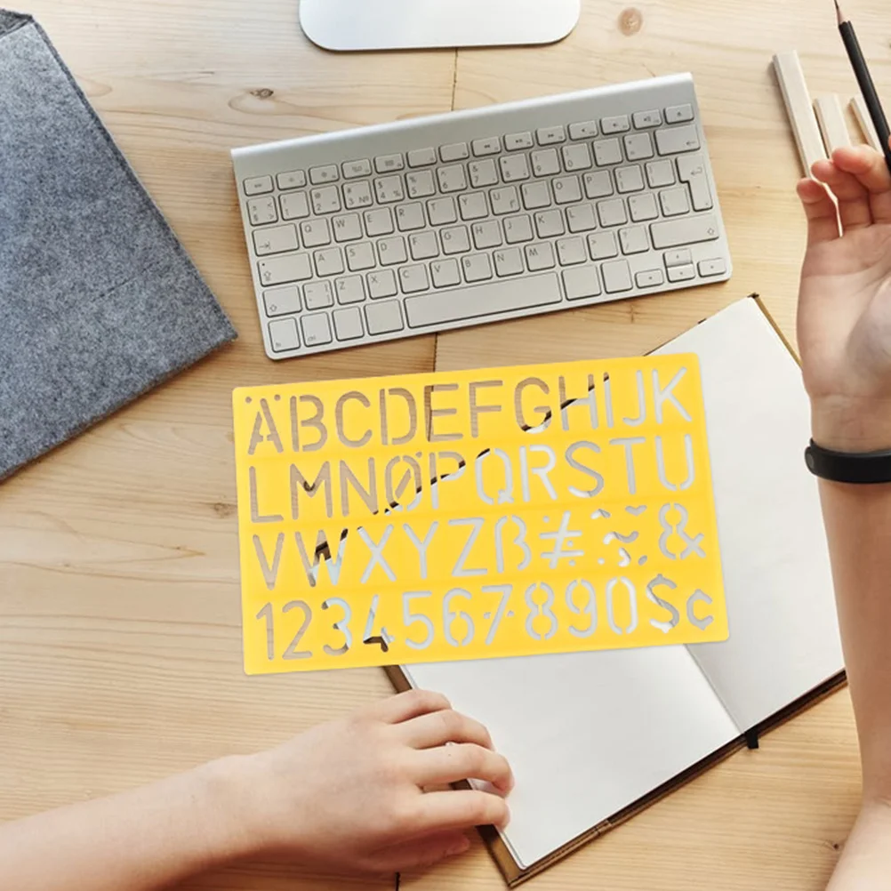 

2Pcs Alphabet Stencils Set Letter Number Templates Tracing Ruler Hollow Design Kids Learning Drawing DIY Craft Painting