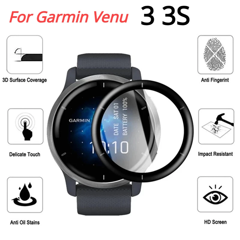 1/3PCS PMMA Full Screen Protector Film For Garmin Venu 3 3S Smart Watch Soft Protection Cover Case For Venu2 2S Watch Accessoies