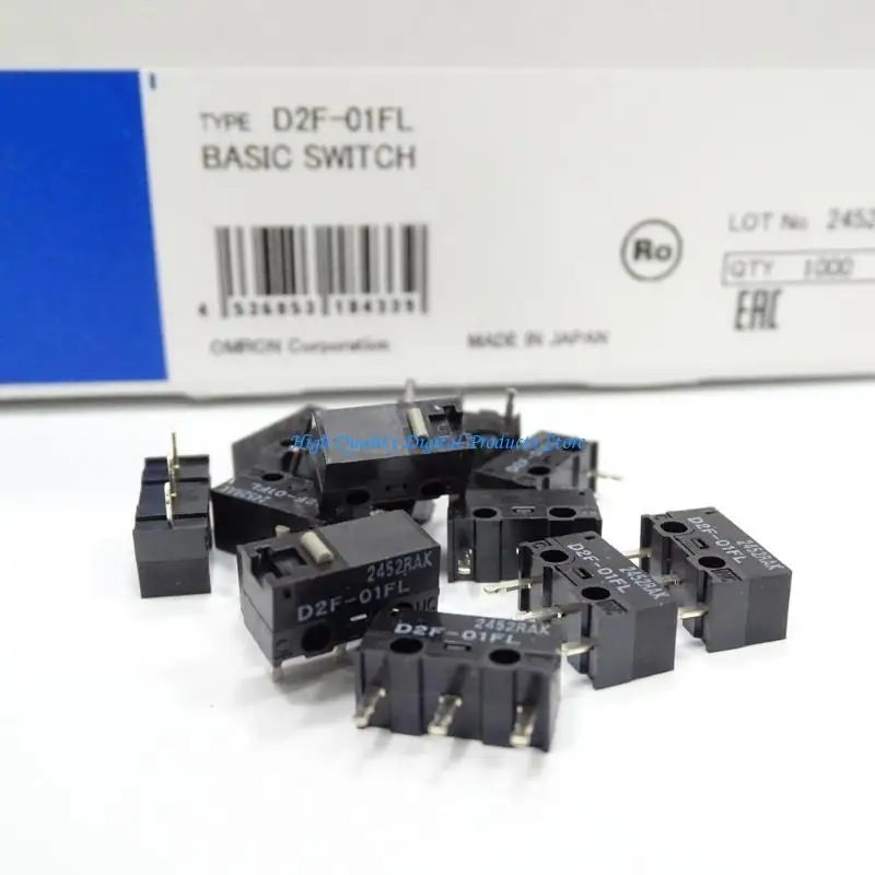 U2JE Original Mouse MicroSwitch Micro Button Japão Japão cinza DOT D2F-01FL Switches 10m