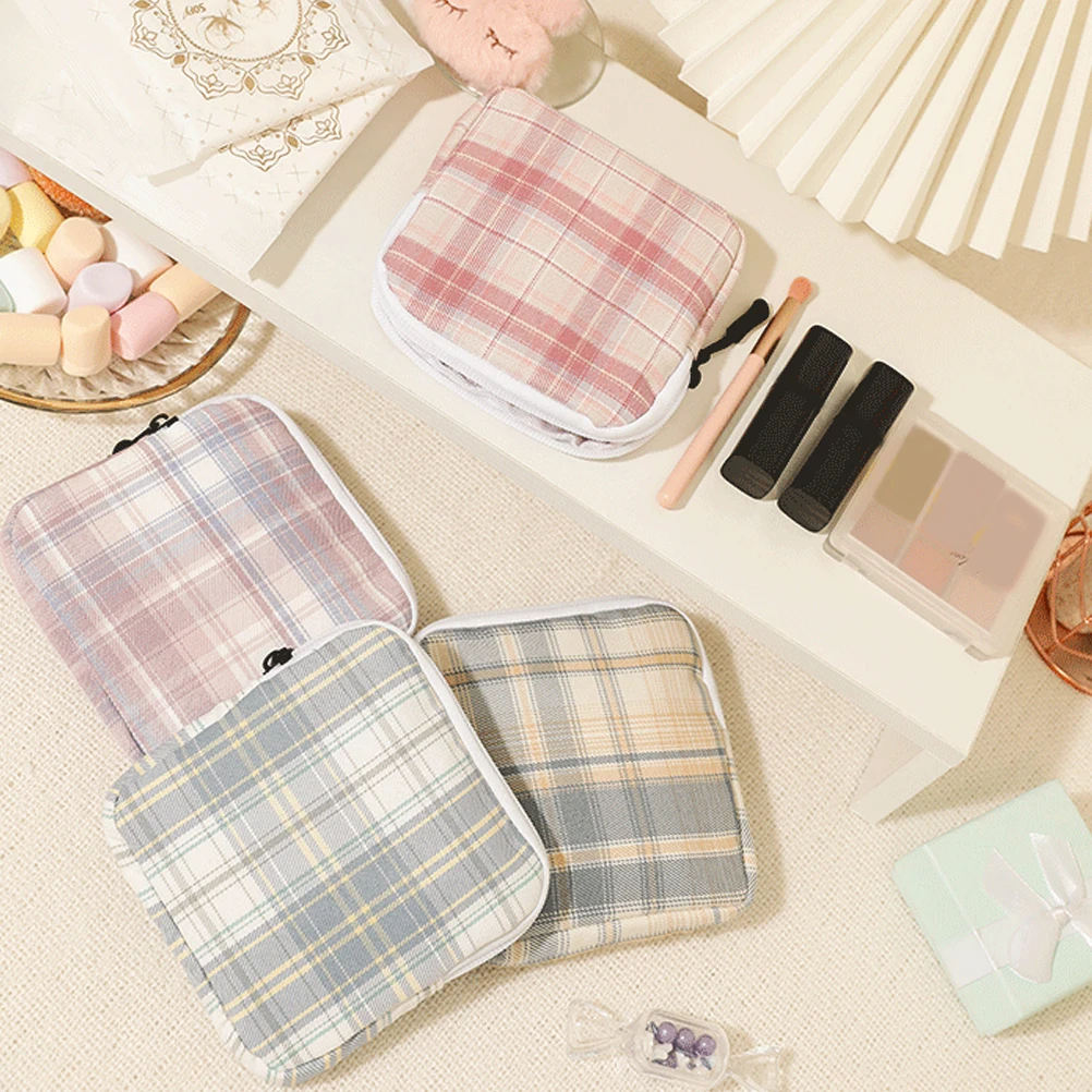 

4pcs Sanitary Napkin Bag Cotton Portable Period Pouch For Menstrual Pad Tampon Storage Small Washable Bag For Women Travel