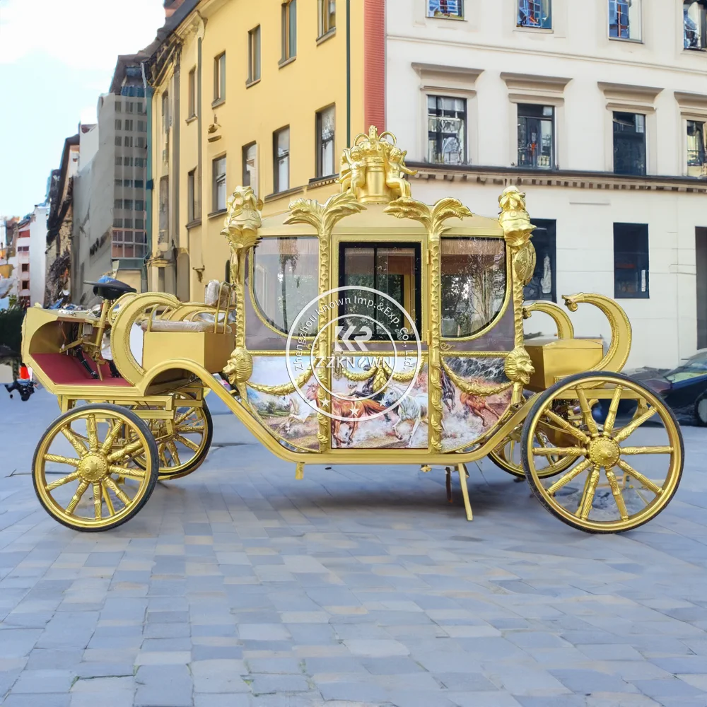 Quality Luxury Electric Pumpkin Horse Carriage Royal Wedding Wagon Special Royal Horse Drawn Carriage Trailers