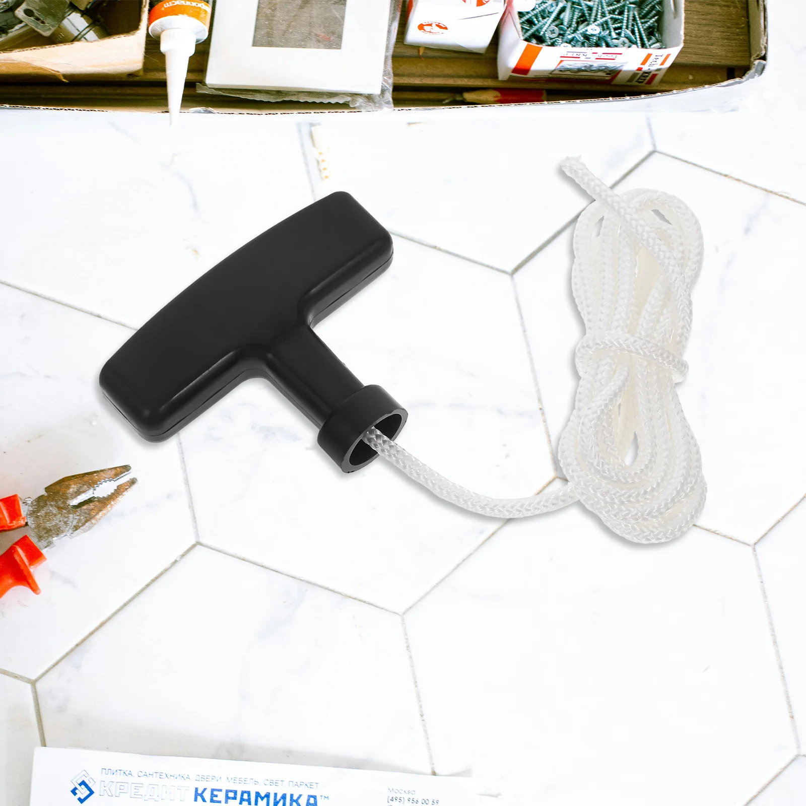 2 Pcs Lawn Mower Starter Cord Pull Handle Small Rope Pp Replacement Line Lawnmower Attic down