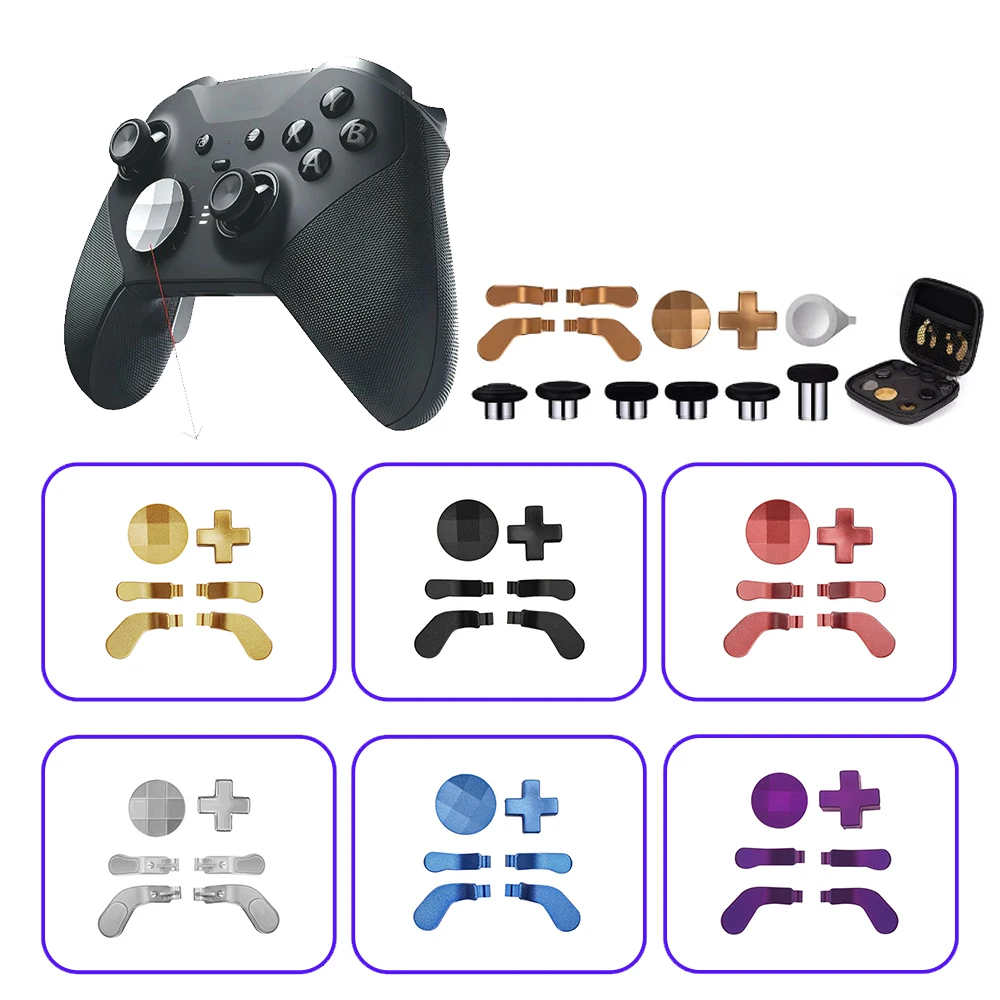 

16 In 1 Metal Joystick Thumb Stick Pad Trigger For Xbox One Elite Series 2 Controller Paddles For Xbox One Elite Accessories