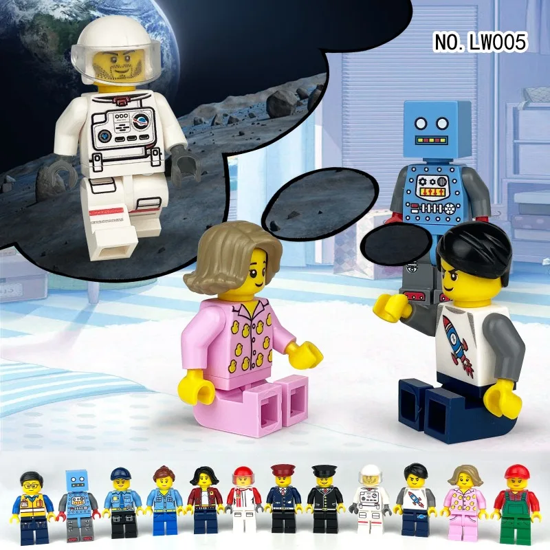 LW005 Urban Professional Racer, zusammengebaute Spielzeug-Astronauten für Kinder, Lernspielzeug für Kinder, Geburtstagsgeschenke, Cartoon-Figuren. – Detail 7