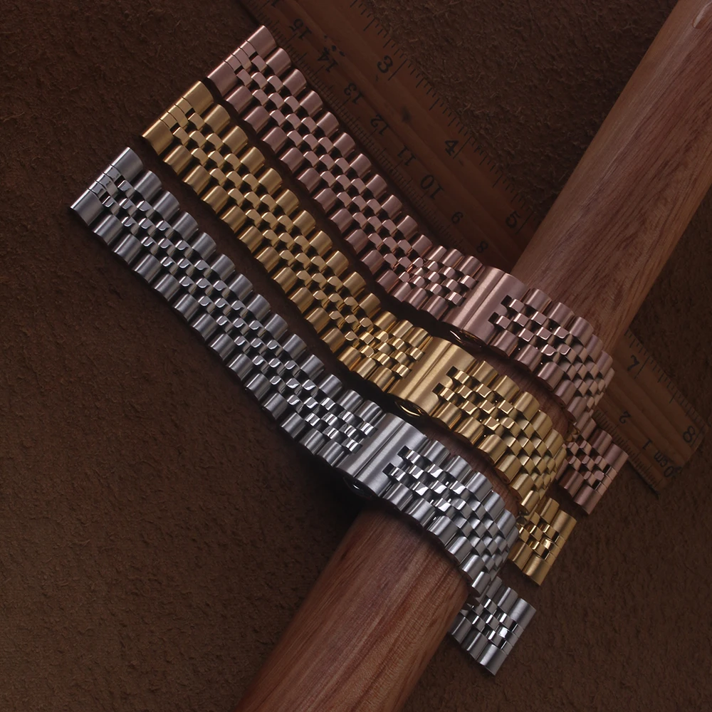 Cinturini per Rolex Omega Cinturino per orologio Bracciale Collegamenti solidi Accessori per orologi 12mm 14mm 16mm 18mm 20mm 22mm Argento stile classico