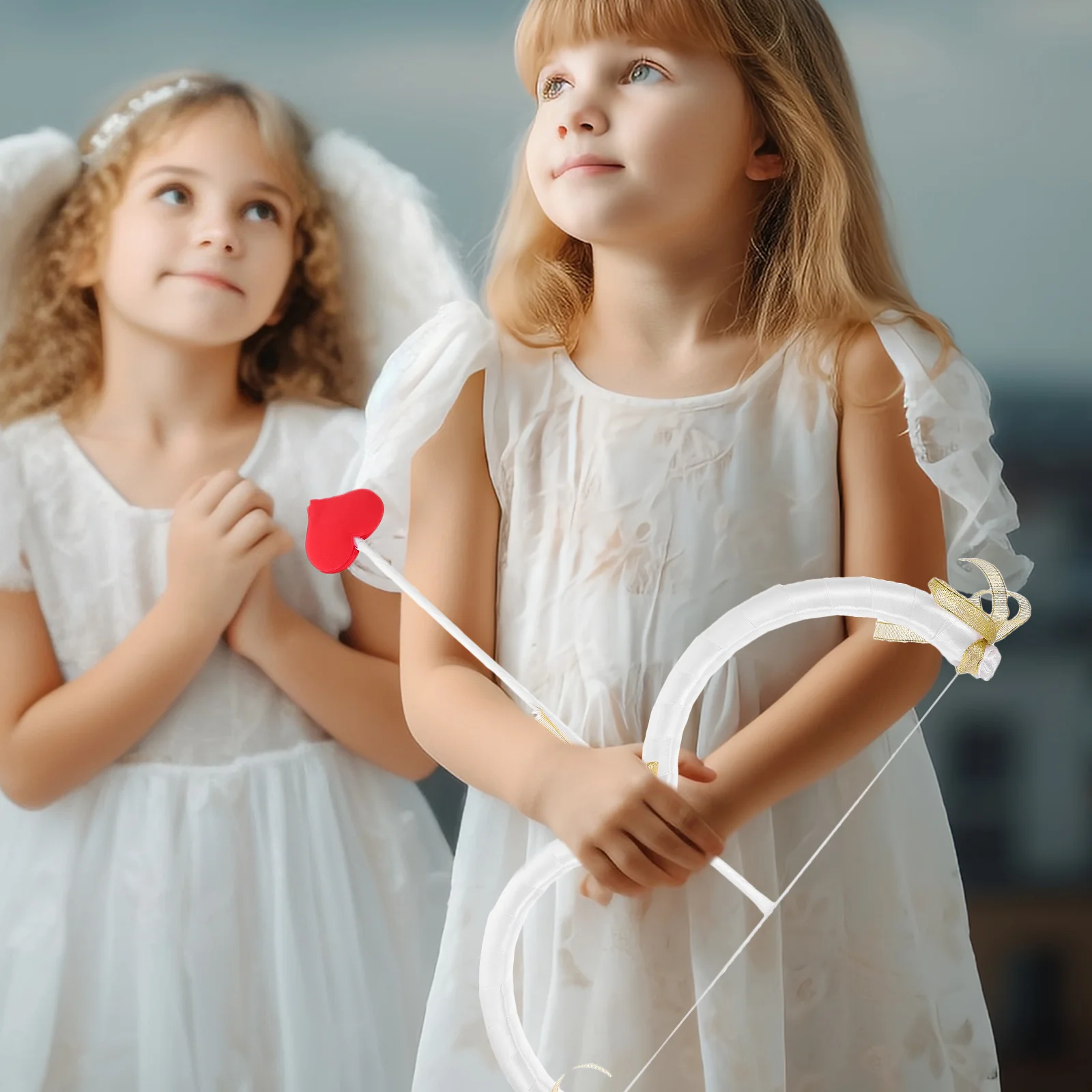 Roupa de cupido com arco e flecha fantasia de dia dos namorados para mulheres e homens acessório de cosplay