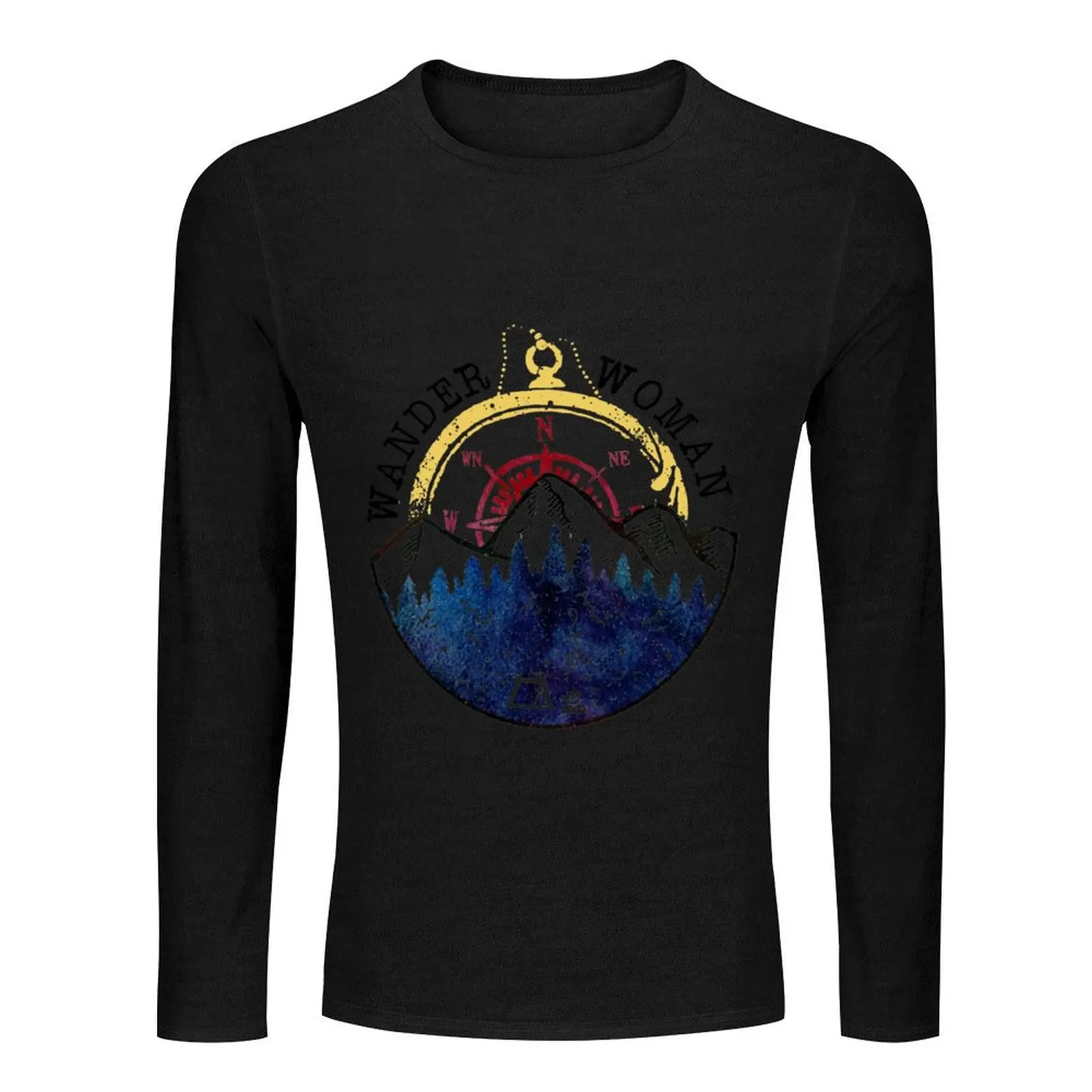 Camping Wander Woman Hiking Vintage Long T-Shirt sweat shirt mens t shirts