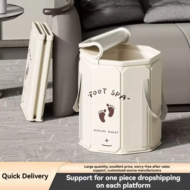 

Household portable foot bath insulated foot soaking bucket with foldable cover and bracket for fumigation foot soaking bucket