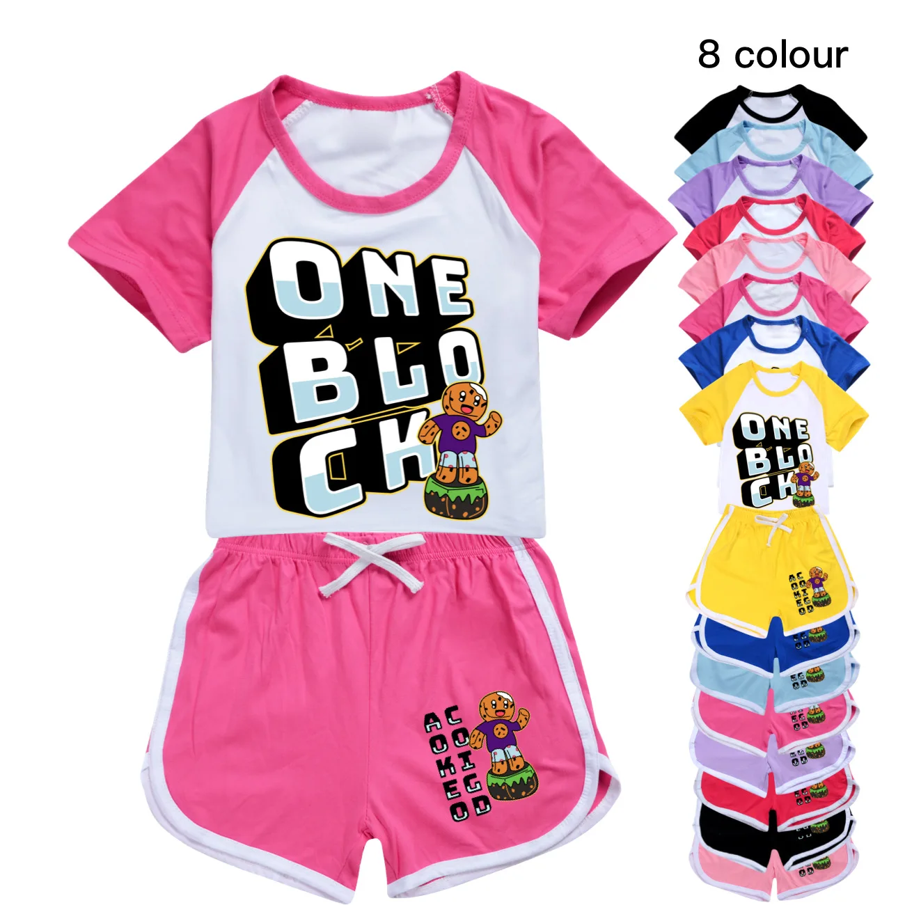 

oneblockGirls Boys Summer Clothes T-shirt + Shorts Kids Sport Suit Children Cartoon Pajamas Girl Casual Short Sleeve Outfits3773