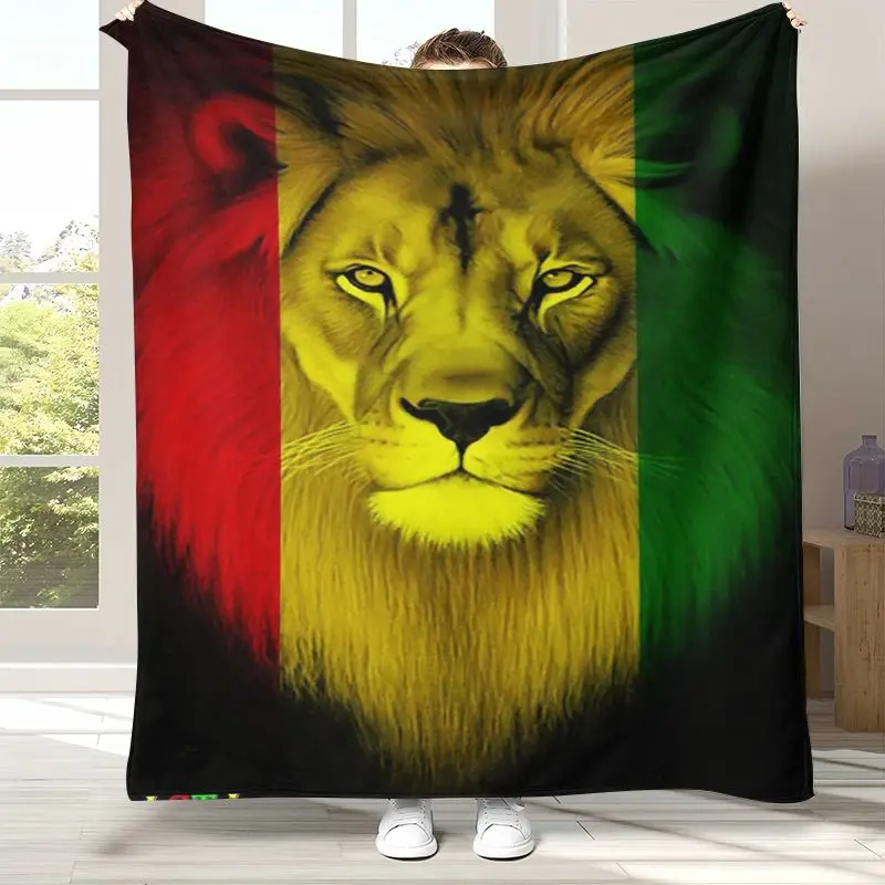 3D Reggae Music Bob Marley Rasta Color Soft Flannel Throw Blanket,Cozy Warm Blanket for Bed,Sofa,Living Room,Camping,Home Decor