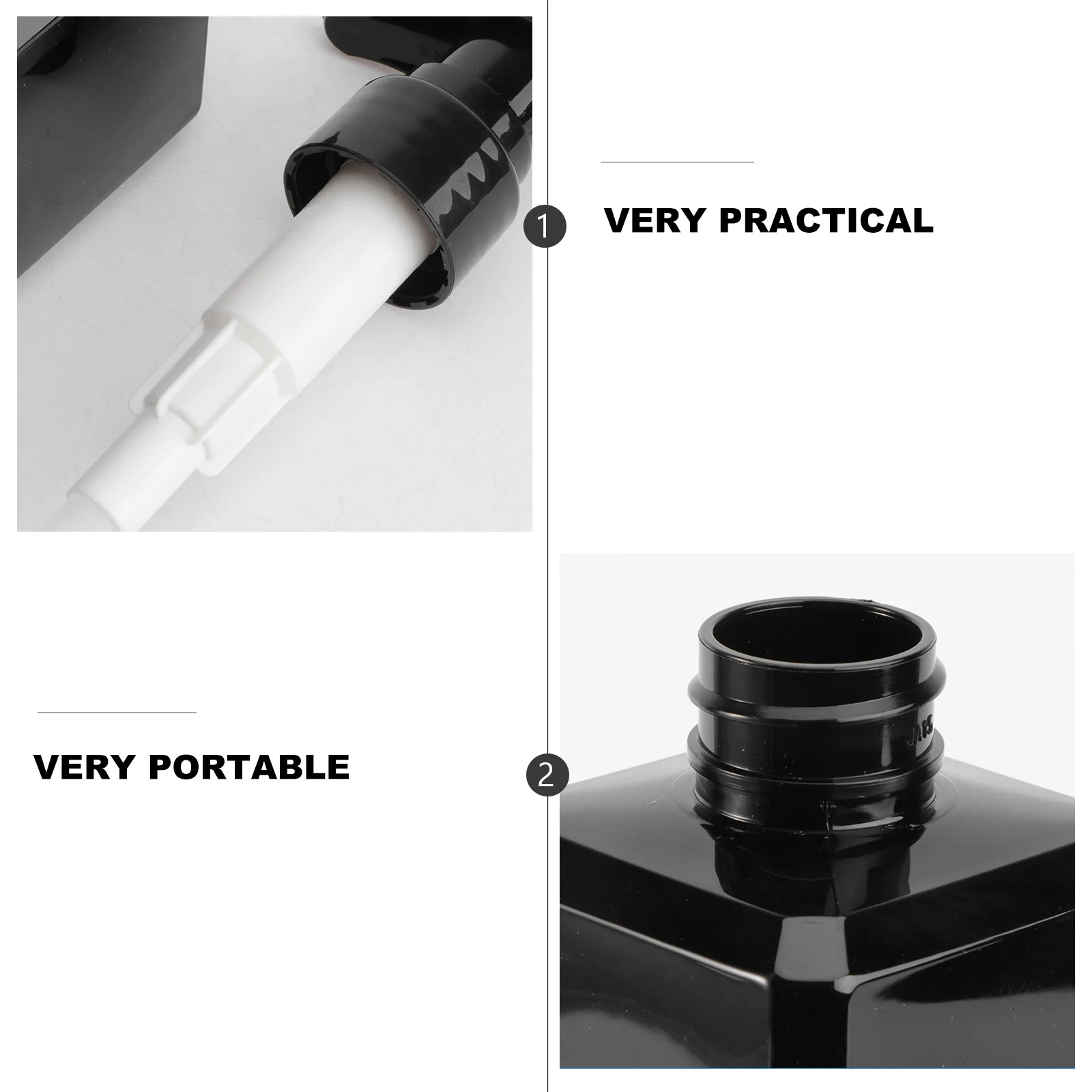 

500Ml Black Plastic Soap Bottle Press Pump Shampoo Dispenser Shower Gel Container Refillable Lotion Holder Safe Material